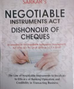 Negotiable Instruments Act  Dishonour of Cheques By Sunil Sarkar   Sodhi Publications