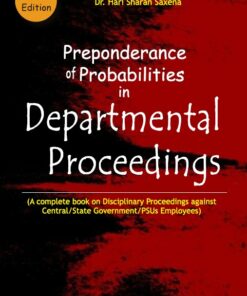 Departmental Proceedings By Hari Sharan Saxena Amar Law Publications