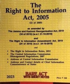 The Right to Information Act, 2005 (22 of 2005) Bare Act With Short Notes 2023