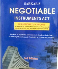 Negotiable Instruments Act Sarkar's 3rd Edition Sodhi Publications 2022