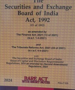 The Securities And Exchange Board Of India Act 1992 Universal's Bare Act With Short Notes