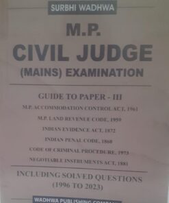 M.P. Civil Judge Mains Examination  Guide To PaPer-III Including Solved Question 1996 To 2023