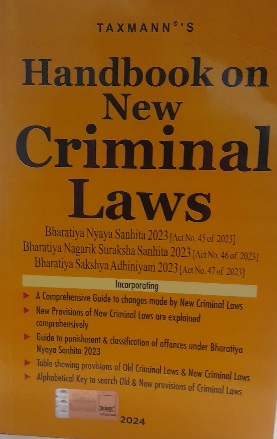 Handbook on New Criminal Laws Edition 2024 Taxmann's