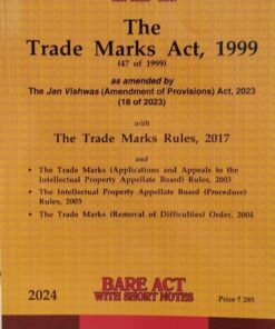UNIVERSAL'S THE TRADE MARKS ACT 1999 BARE ACT WITH SHORT NOTES 2024