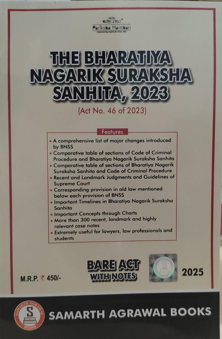 Bhartiya Nagrik Suraksha Sanhinta 2023 46 of 2023 Bare Act with short notes 2025 SAMARTH AGRAWAL BOOKS