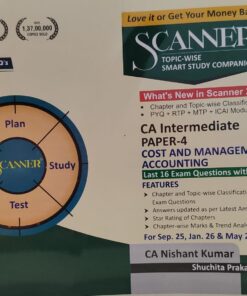 CA INTERMEDIATE PAPER -4 COST AND  MANAGEMENT ACCOUNTING  FOR SEP 25 JAN 26 & MAY 26 CA NISHANT KUMAR SHUCHITA PRAKASHA (P)LTD