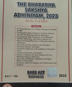 The Bhartiya sakshya adhiniya 2023 BARE ACT WITH SHORT NOTES SAMARTH AGRWAL BOOKS 2025
