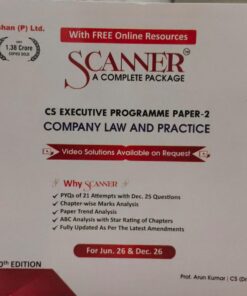 SCANNER CS EXECUTIVE PROGRAMME PAPER -2 COMPANY LAW AND PRACTICE FOR JUN 26 & DEC 26 SHUCHITA PRAKASHAN (P) LTD 40 TH EDITION 