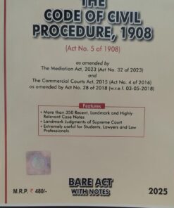 THE CODE OF CIVIL PROCEDURE 1908 2025 EDITION BARE ACT  SAMARTH AGRAWAL BOOKS 2025
