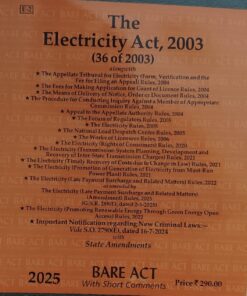 THE ELECTRICITY ACT 2003 BARE ACT WITH SHORT NOTE 2025 PROFESSIONAL BOOK PUBLISHERS