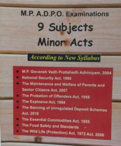 M.P A.D.P.O EXAMINATIONS 9 SUBJECTS MINOR ACTS KHETRAPAL LAW HOUSE ANU SINGHAI